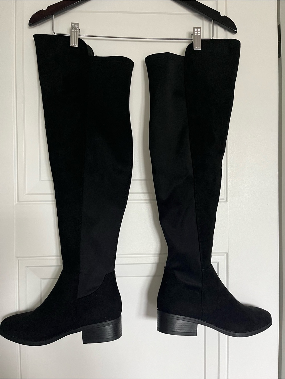 Halston Black Over-the-Knee Stretch Boots